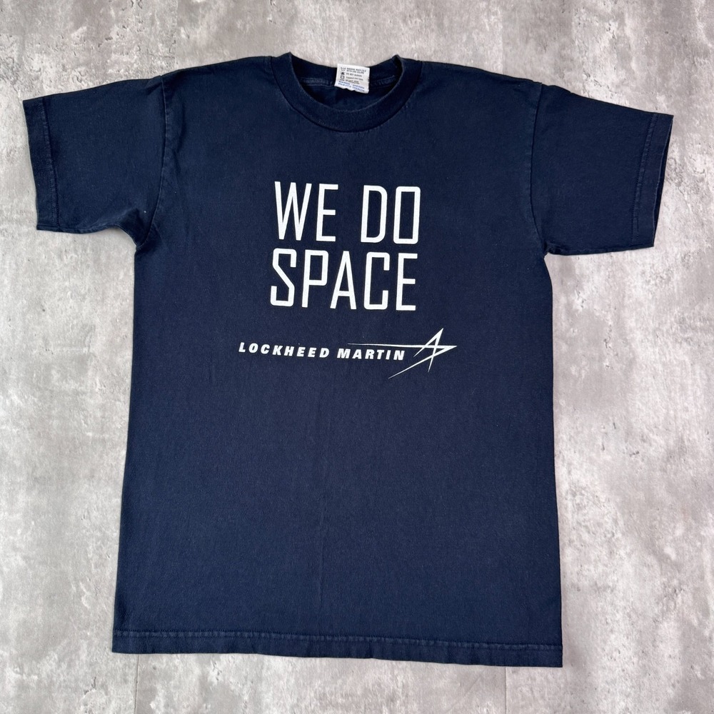 Lockheed Martin T-Shirt Mens M Navy We Do Space Aerospace Graphic Cotton USA